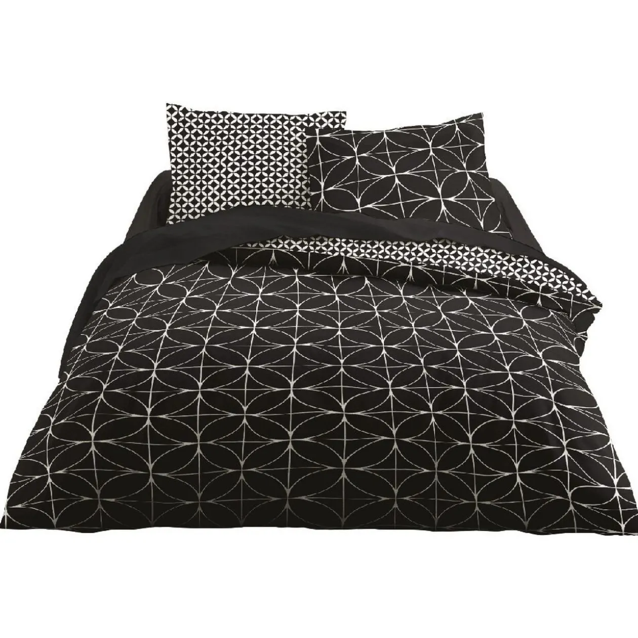 Parure lit 2 places imprimé géométrique