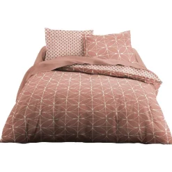 Parure lit 2 places imprimé géométrique