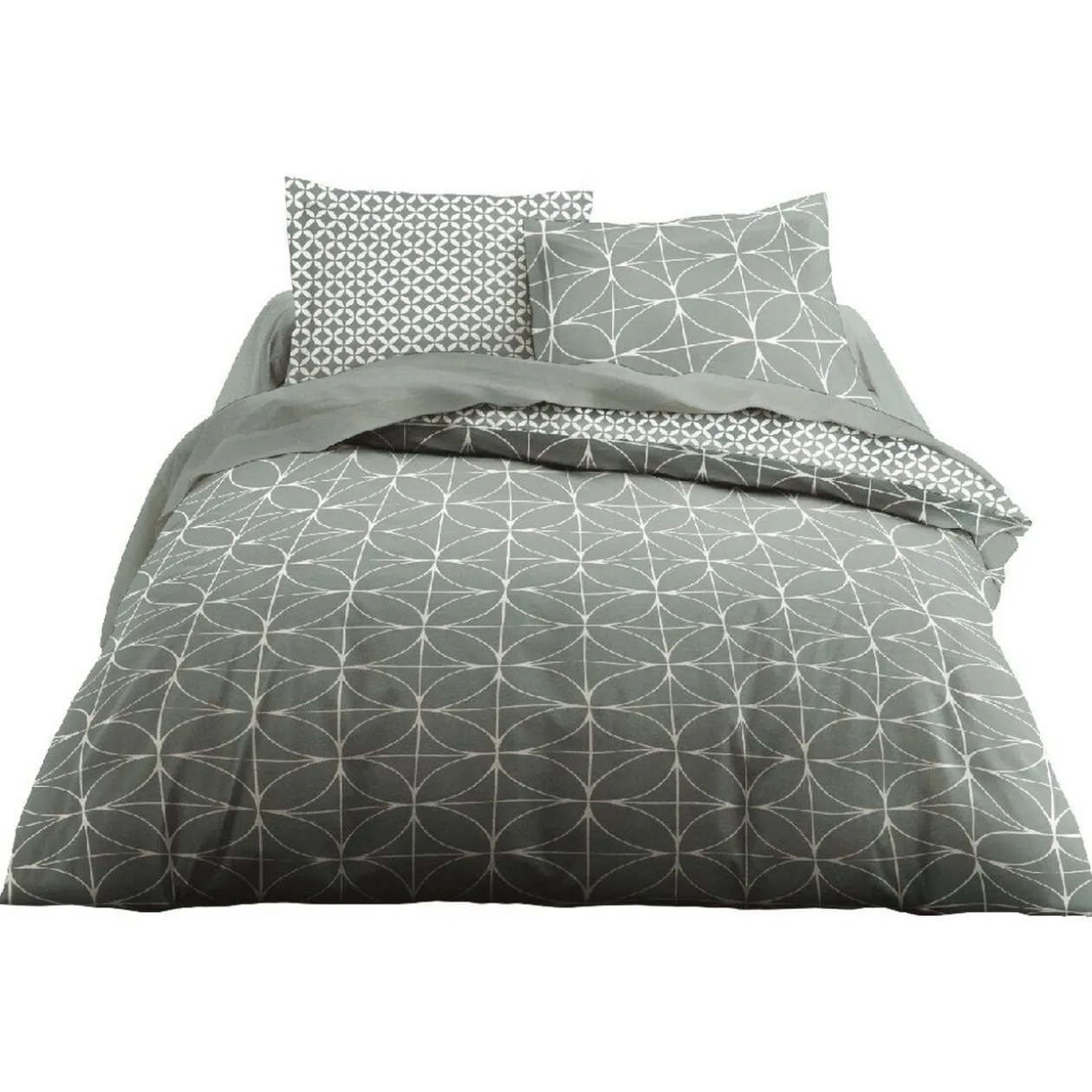 Parure lit 2 places imprimé géométrique