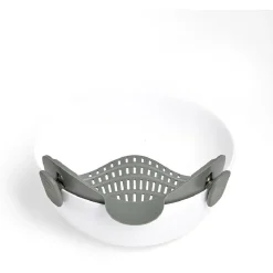 Passoire casserole à clips silicone gris
