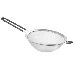 Passoire en inox à maille fine avec poignée en silicone