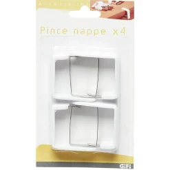 Pince de nappe x4 blanc