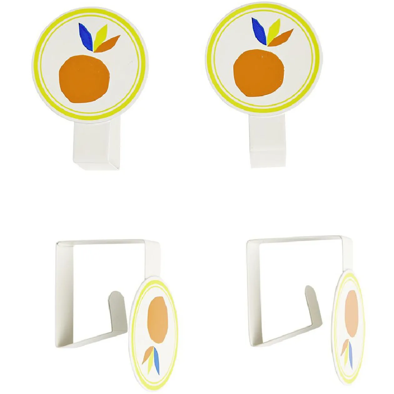 Pince nappe fantaisie métal x4 - 7x5,5xH4cm