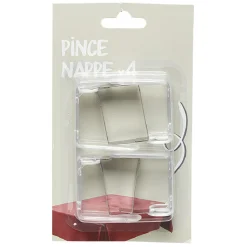 Pince nappe transparent x4