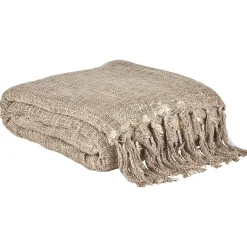 Plaid à franges en polyester