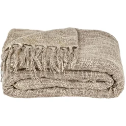 Plaid à franges en polyester