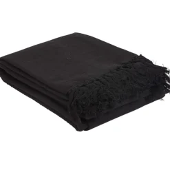 Plaid à franges noir