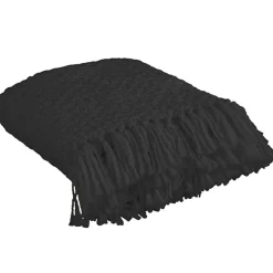 Plaid à franges noir