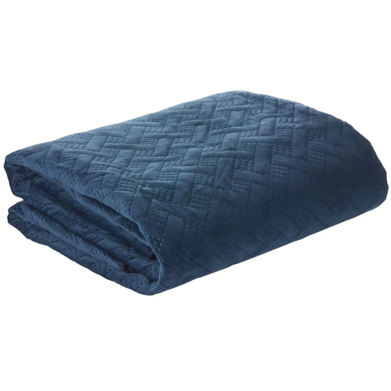 Plaid 2 personnes imitation velours bleu nuit