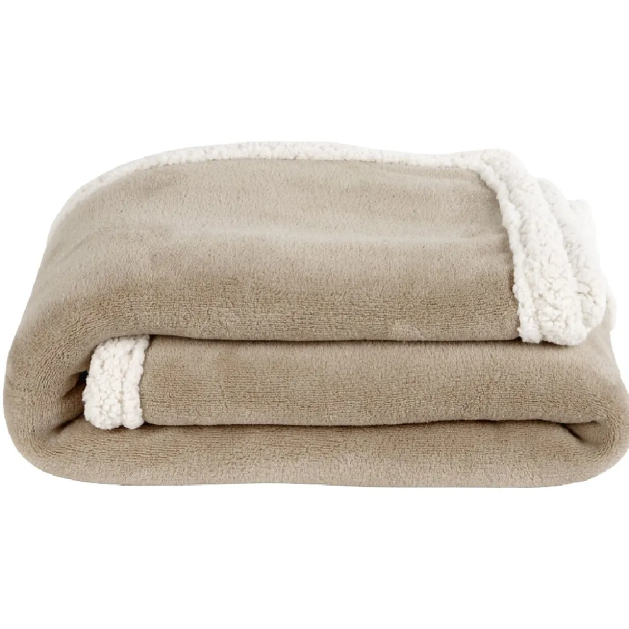 Plaid bi matière beige