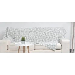 Plaid blanc motif géométrique vert tendance urbaine