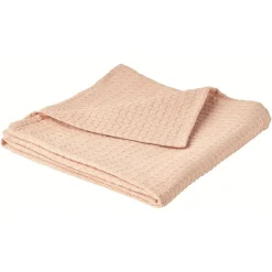 Plaid carré nid d'abeilles rose