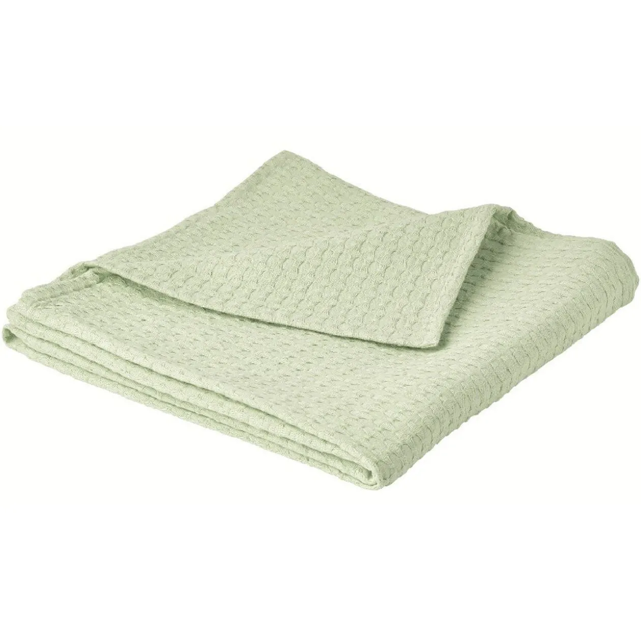 Plaid carré nid d'abeilles vert