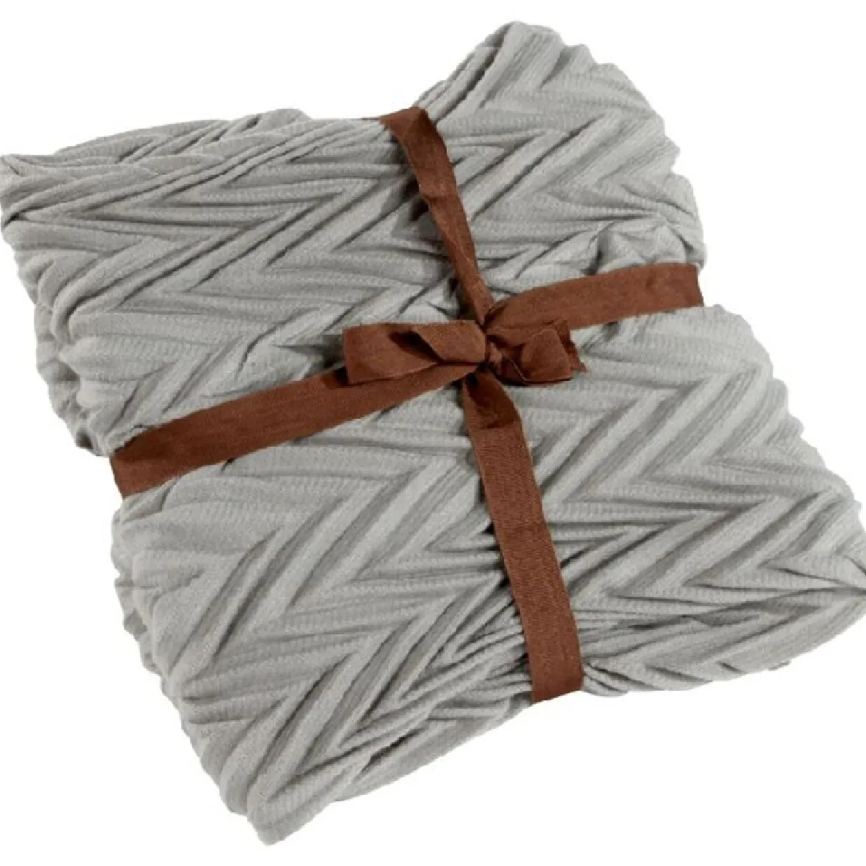 Plaid chavrons gris 1 personne