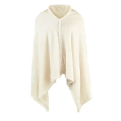 Plaid châle en polaire uni ivoire