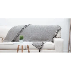 Plaid coton à franges