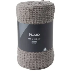 Plaid coton gaufré 130x160cm gris