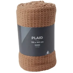 Plaid coton gaufré 130x160cm rose