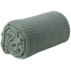 Plaid coton gaufré 130x160cm vert