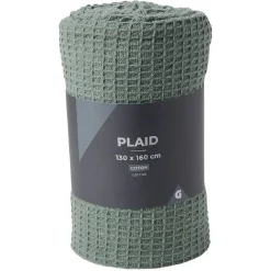 Plaid coton gaufré 130x160cm vert