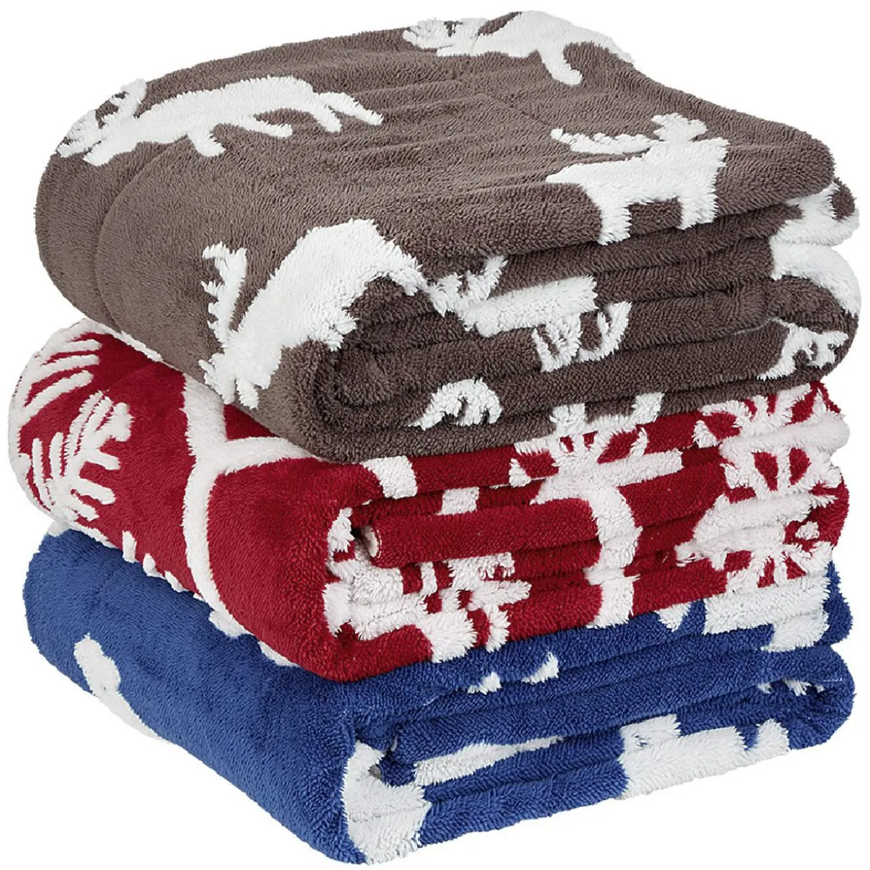Plaid de Noël Jacquard Sherpa 3 coloris