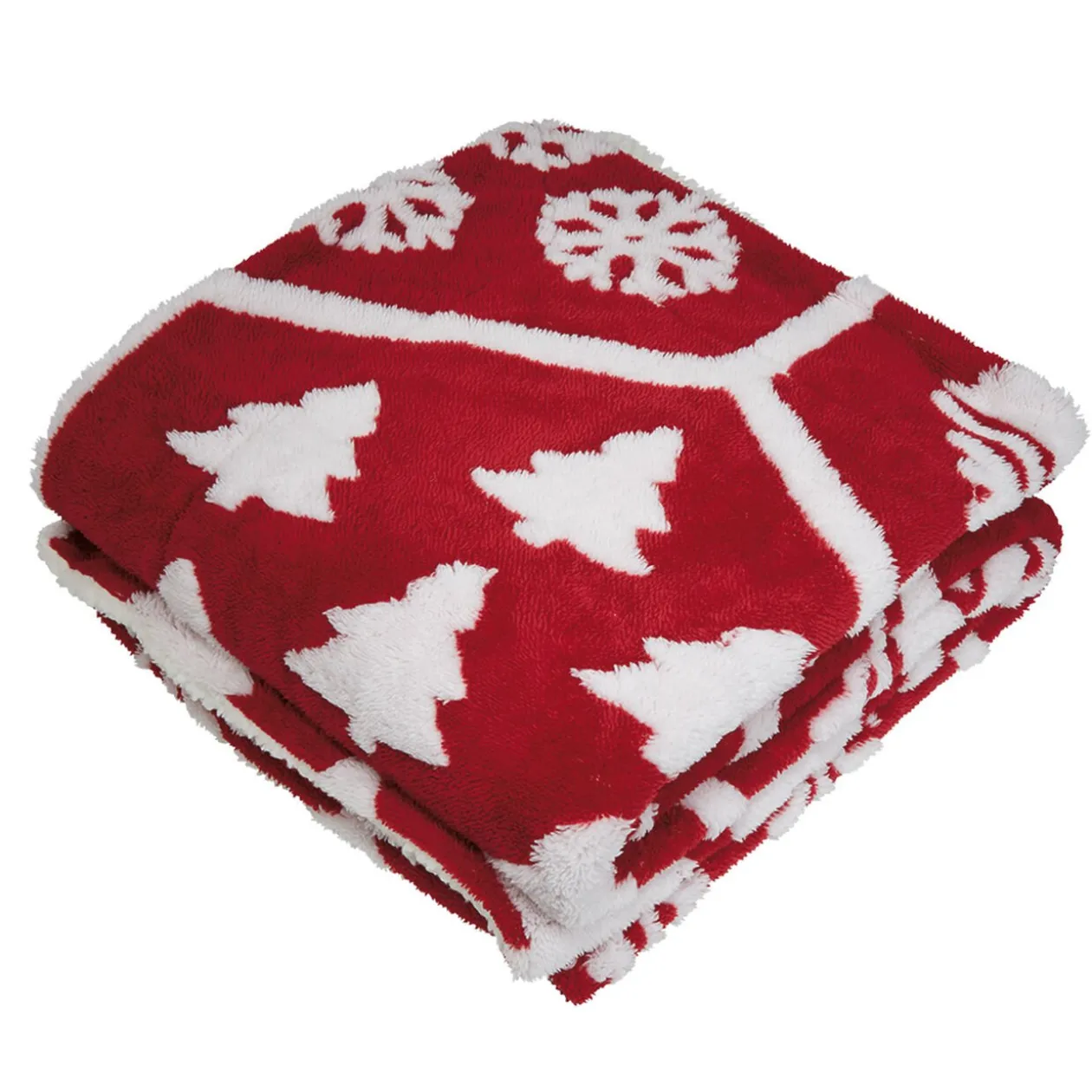 Plaid de Noël Jacquard Sherpa 3 coloris