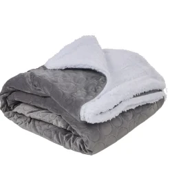 Plaid dos Sherpa blanc gris foncé polyester 300 g/m²