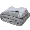 Plaid dos Sherpa blanc gris clair polyester 300 g/m²