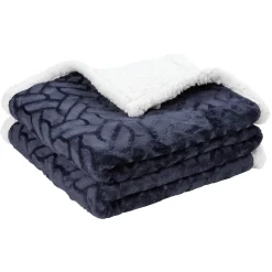 Plaid effet brushé doublure sherpa 127x152cm