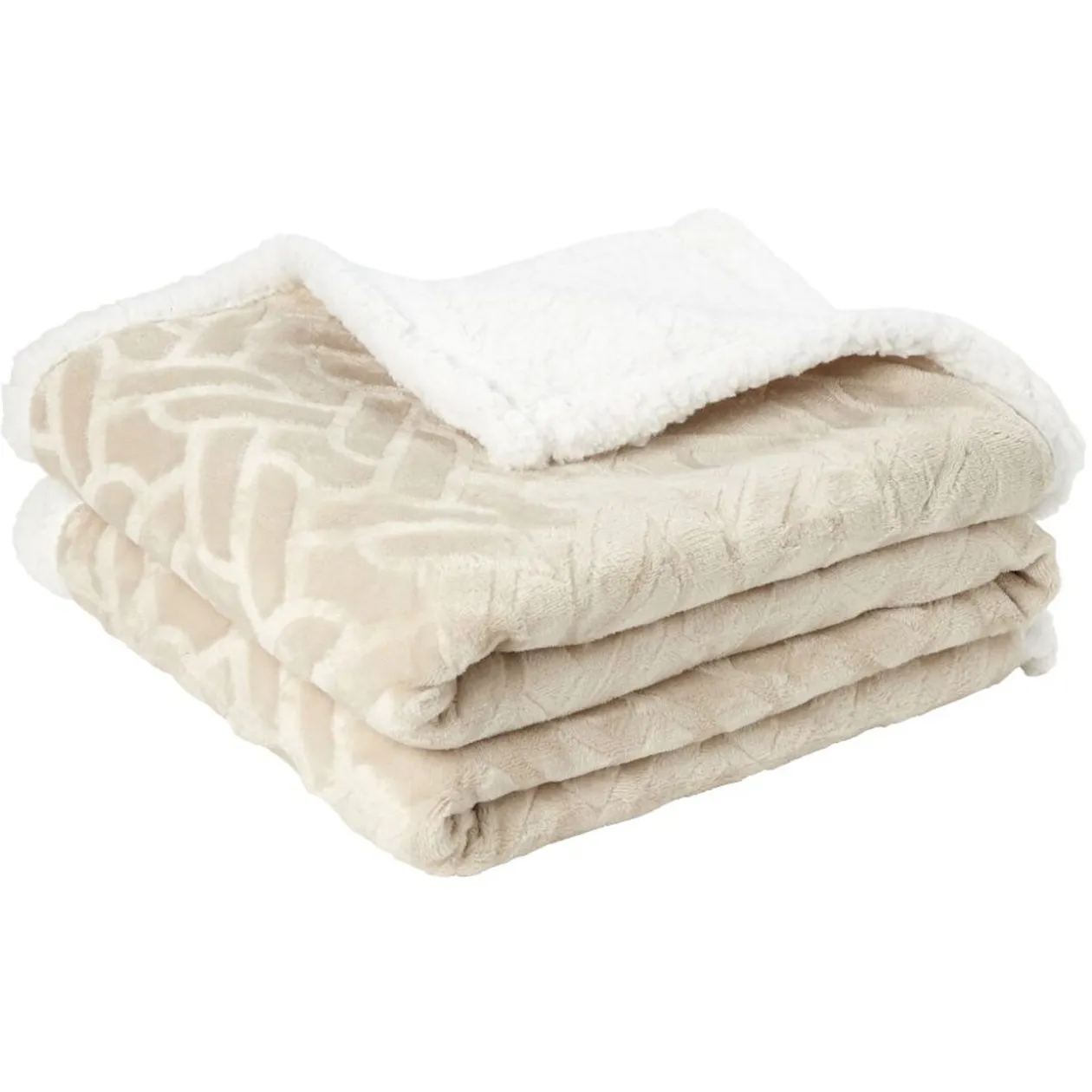 Plaid effet brushé doublure sherpa 127x152cm