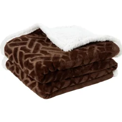 Plaid effet brushé doublure sherpa 127x152cm