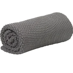 Plaid effet tricot gris foncé