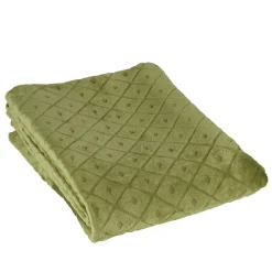 Plaid en flanelle uni vert relief losange
