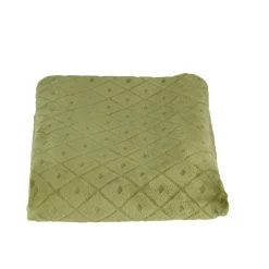 Plaid en flanelle uni vert relief losange