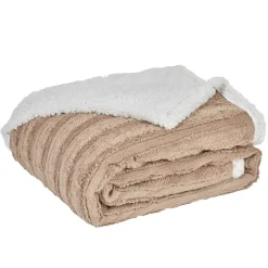 Plaid en polyester imitation fourrure et tissu sherpa 127x152 cm