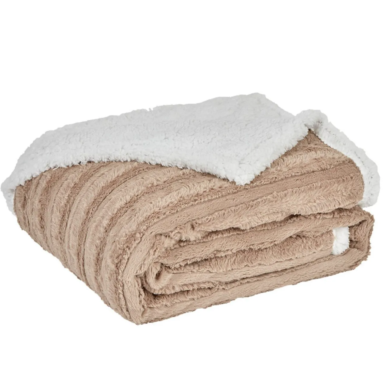 Plaid en polyester imitation fourrure et tissu sherpa 127x152 cm