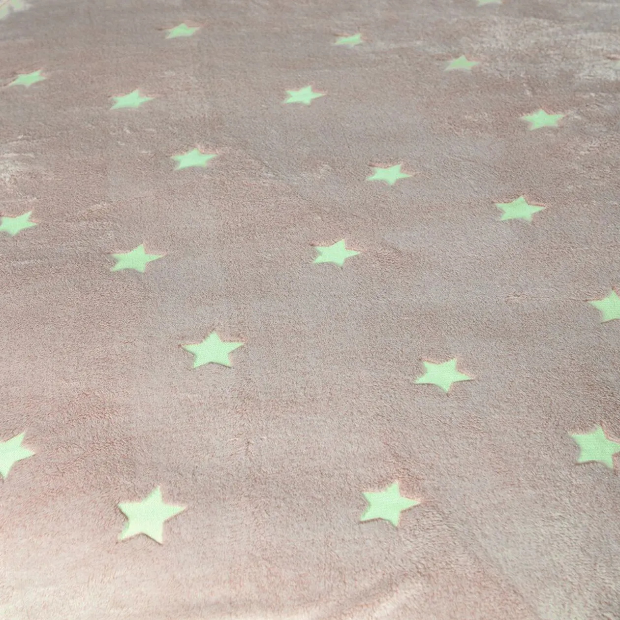 Plaid enfant gris ou rose avec étoiles phosphorescentes