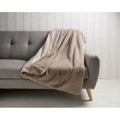 Plaid fausse fourrure - marron ou blanc