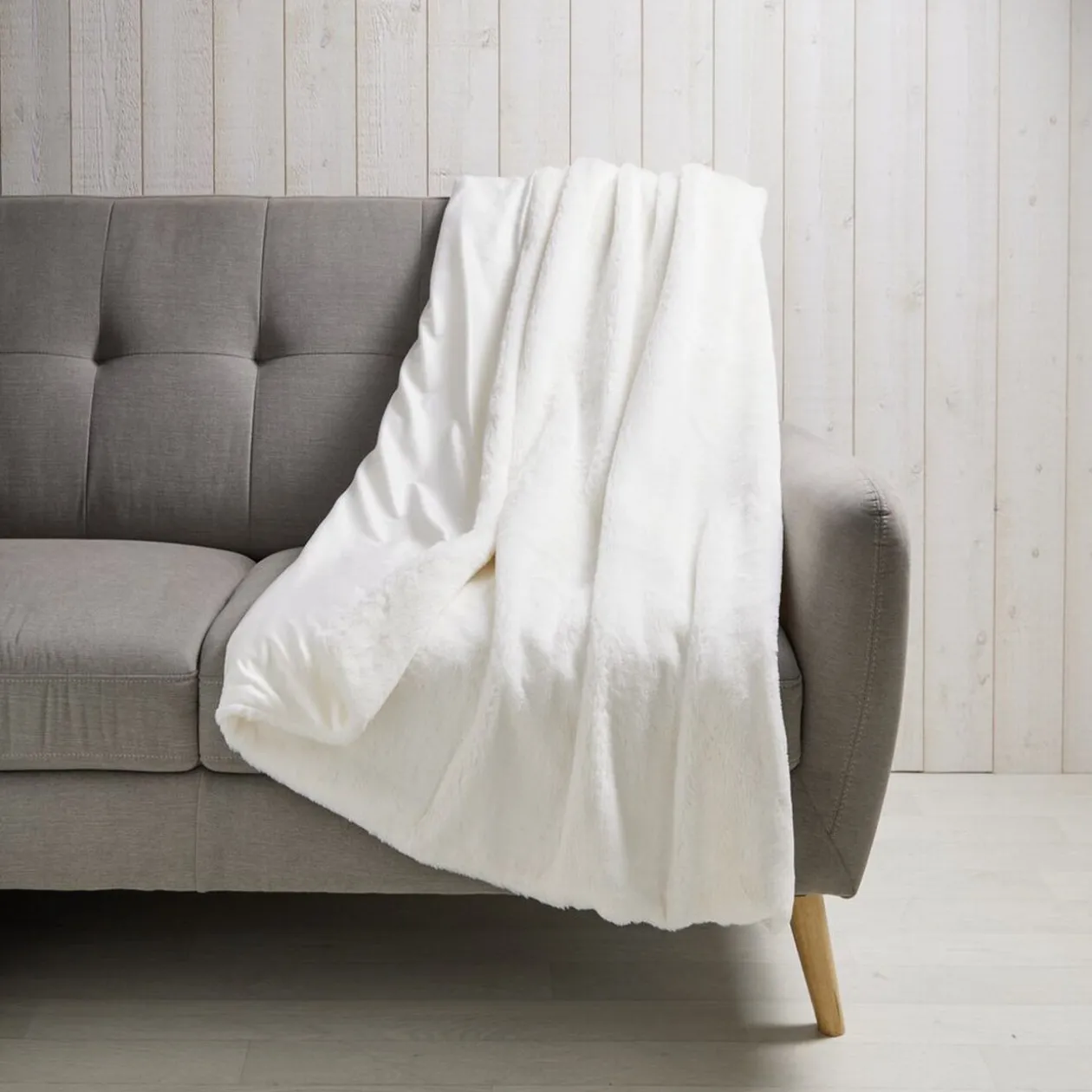 Plaid fausse fourrure - marron ou blanc