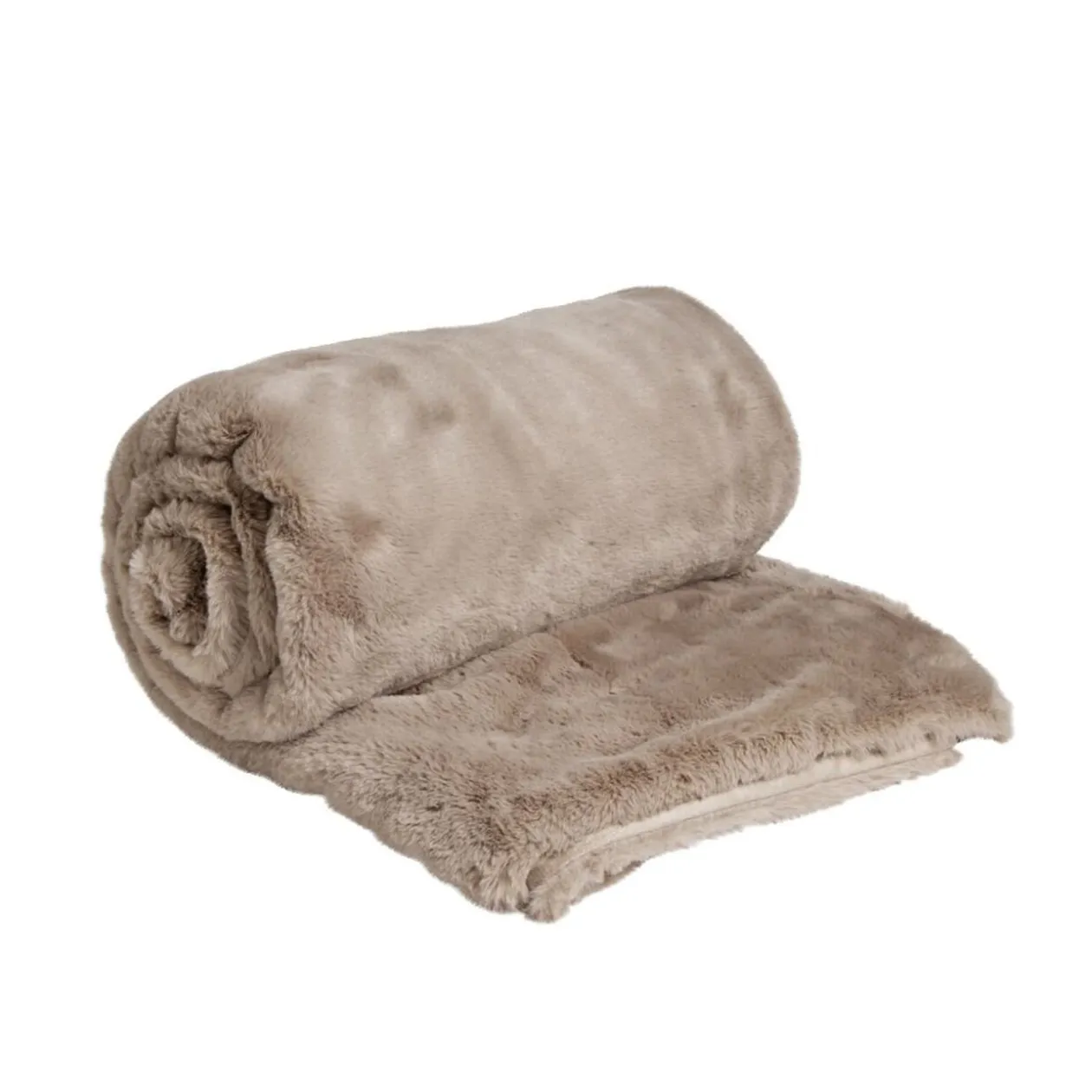 Plaid fausse fourrure - marron ou blanc