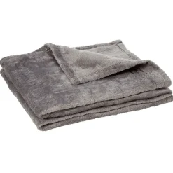 Plaid flanelle embossé gris 130x160cm design wording et cashmere