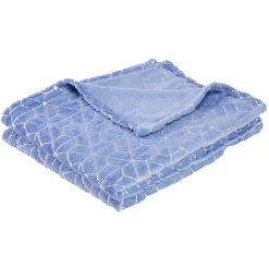 Plaid flanelle impression doré ou argent 130x160 cm