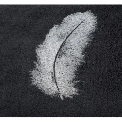 Plaid gris design plumes argentées pailletées