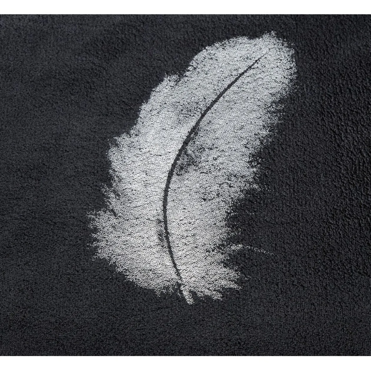 Plaid gris design plumes argentées pailletées