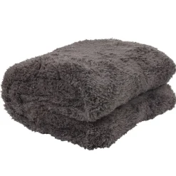 Plaid gris foncé effet shaggy