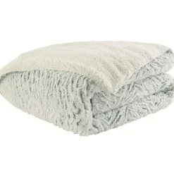 Plaid imitation fourrure décor uni