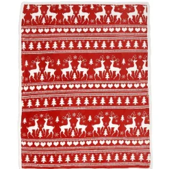 Plaid imprimé Noël rouge et blanc