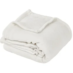 Plaid microfibre 130x160cm blanc