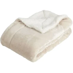 Plaid pilou pilou 127x152cm blanc crème