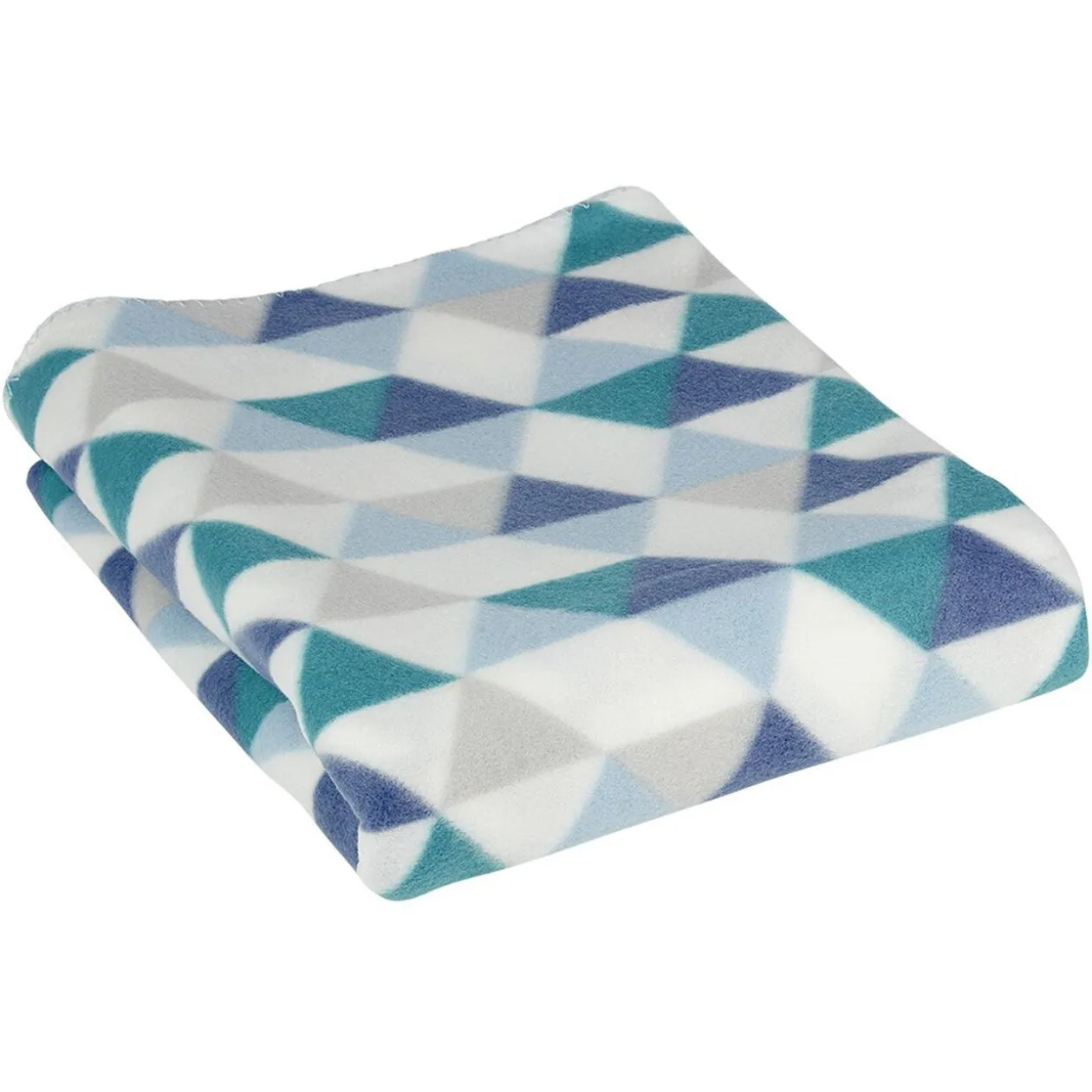 Plaid polaire à motif graphique bleu et blanc